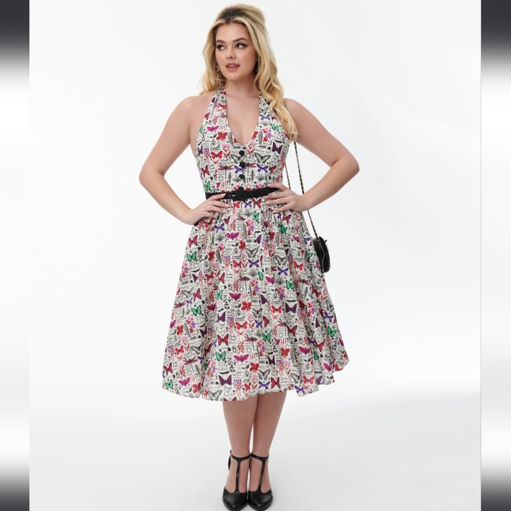 NWT UV Butterfly Halterย Dress 1X - Picture 3 of 9